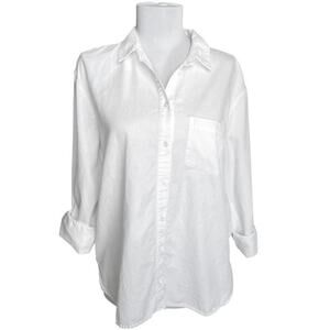 MADEWELL Long Sleeve Button Up Boyshirt SZ M Oversized Classic Basic Minimalist